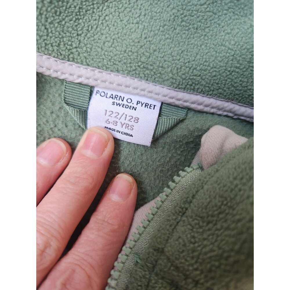 Polarn O. Pyret Sweden Youth 6-8 yrs. Green Fleece Full Zip Jacket - Picture 2 of 5